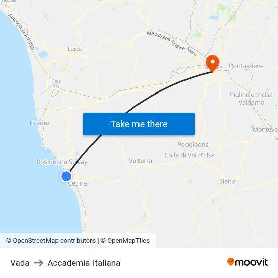 Vada to Italian Academy map