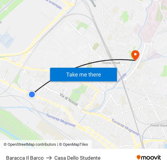 Baracca Il Barco to Casa Dello Studente map