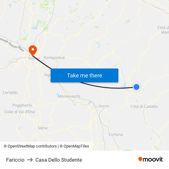 Fariccio to Casa Dello Studente map
