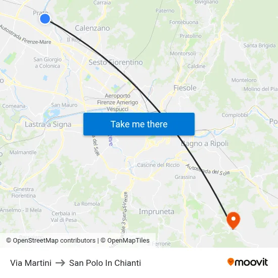 Martini Street to San Polo In Chianti map