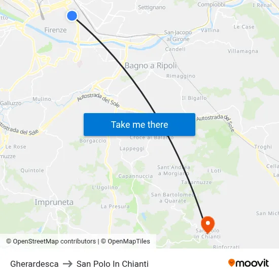 Gherardesca to San Polo In Chianti map