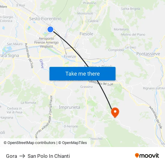 Gora to San Polo In Chianti map