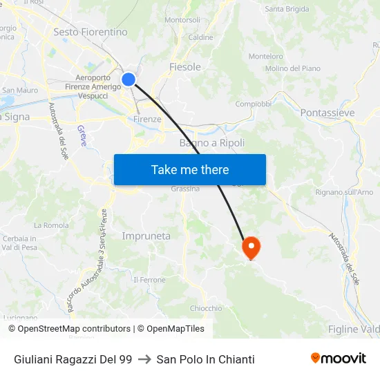 Giuliani Boys of 99 to San Polo In Chianti map