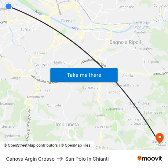 Canova Large Embankment to San Polo In Chianti map