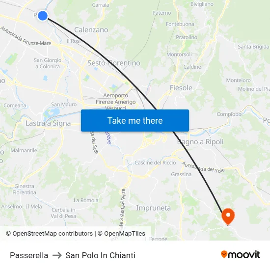 Passerella to San Polo In Chianti map