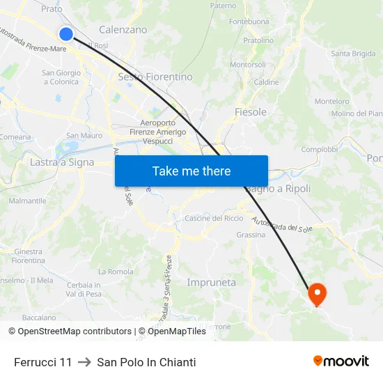 Ferrucci 11 to San Polo In Chianti map