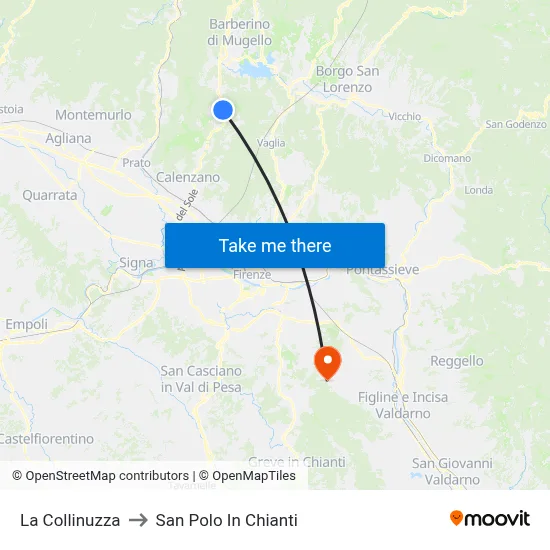 La Collinuzza to San Polo In Chianti map