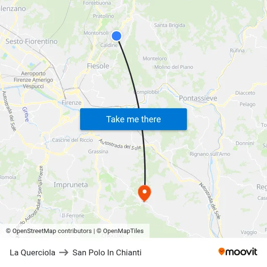 La Querciola to San Polo In Chianti map