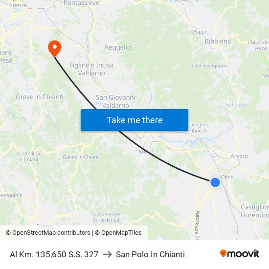 Al Km. 135,650 S.S. 327 to San Polo In Chianti map