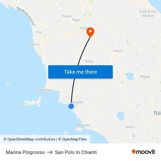 Marina Pingrosso to San Polo In Chianti map