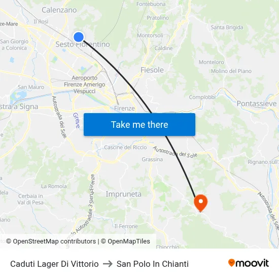 Di Vittorio Camp Memorial to San Polo In Chianti map