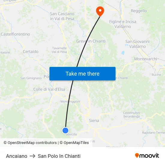Ancaiano to San Polo In Chianti map