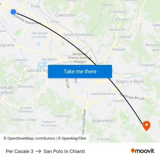 To Casale 3 to San Polo In Chianti map