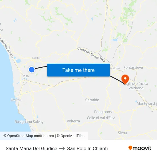 Santa Maria Del Giudice to San Polo In Chianti map