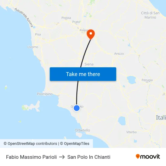 Fabio Massimo Parioli to San Polo In Chianti map