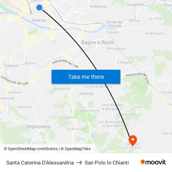 Santa Caterina D'Alessandria to San Polo In Chianti map
