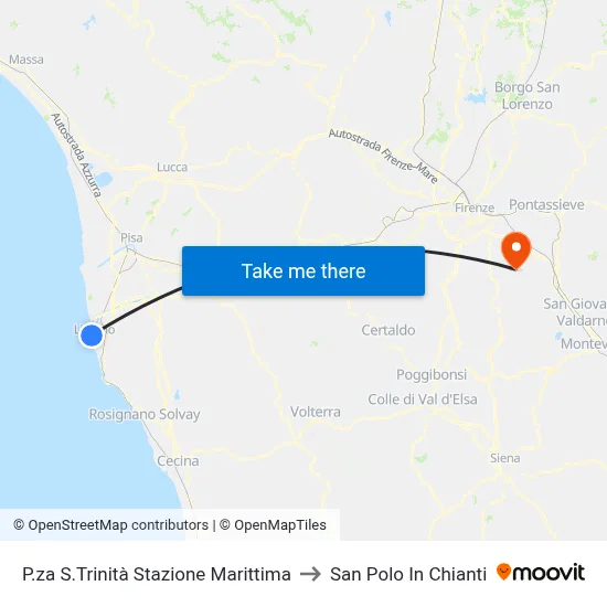 Holy Trinity Square Maritime Station to San Polo In Chianti map