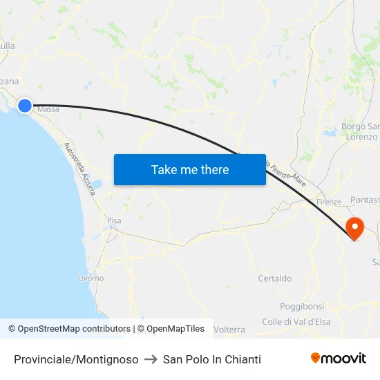 Provincial Road/Montignoso to San Polo In Chianti map