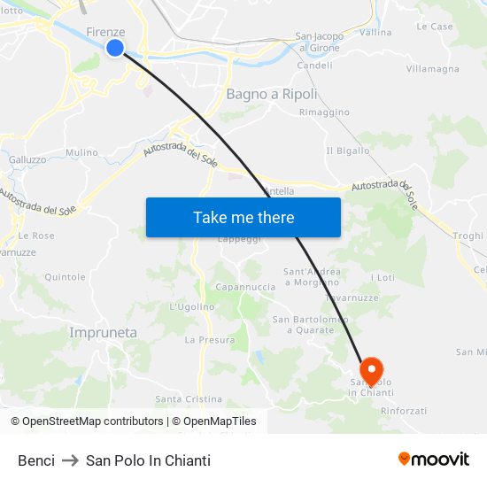 Benci to San Polo In Chianti map
