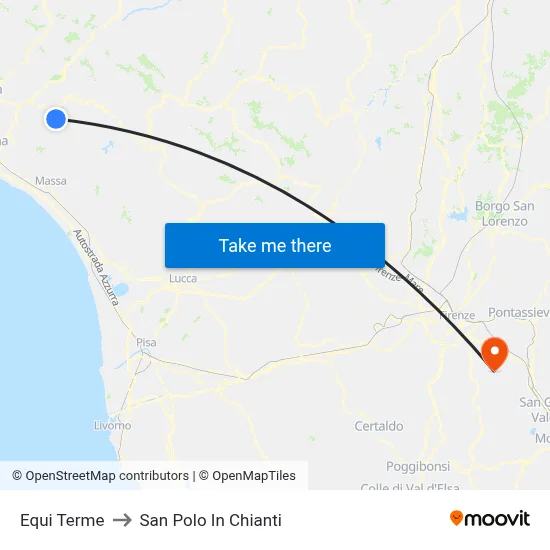Equi Terme to San Polo In Chianti map