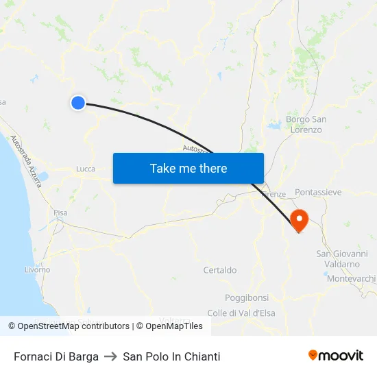 Fornaci Di Barga to San Polo In Chianti map