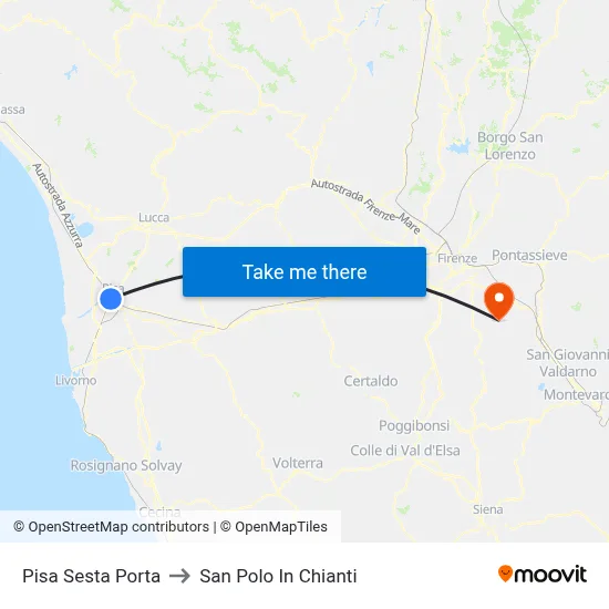 Pisa Sixth Gate to San Polo In Chianti map