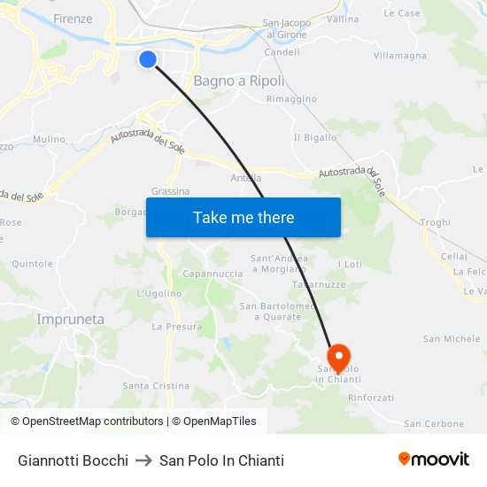 Giannotti Bocchi to San Polo In Chianti map