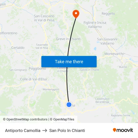Camollia Gate to San Polo In Chianti map