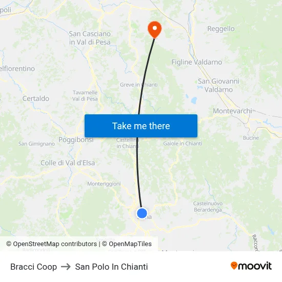 Bracci Coop to San Polo In Chianti map