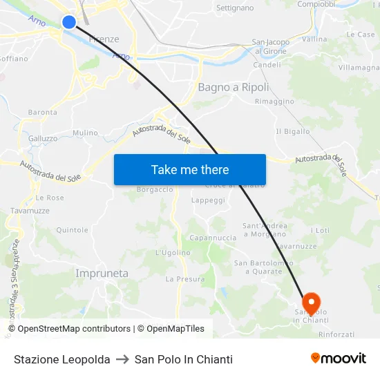 Leopolda Station to San Polo In Chianti map