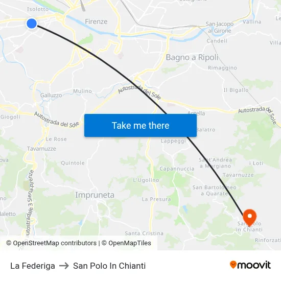La Federiga to San Polo In Chianti map
