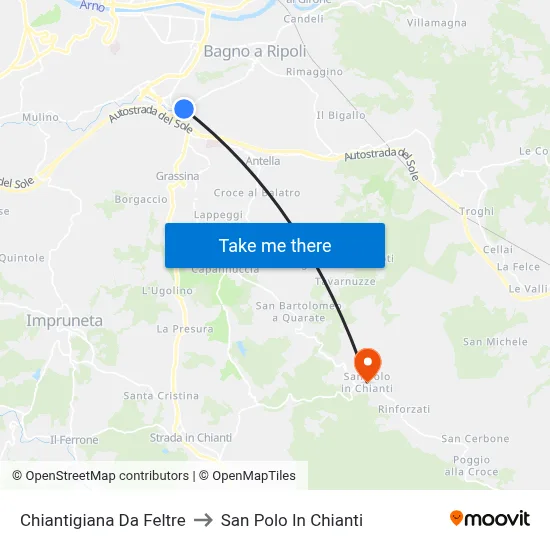 Chiantigiana Da Feltre to San Polo In Chianti map