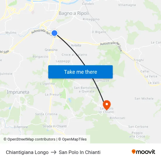 Chiantigiana Longo to San Polo In Chianti map