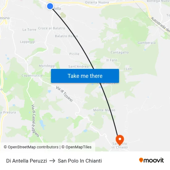 Di Antella Peruzzi to San Polo In Chianti map