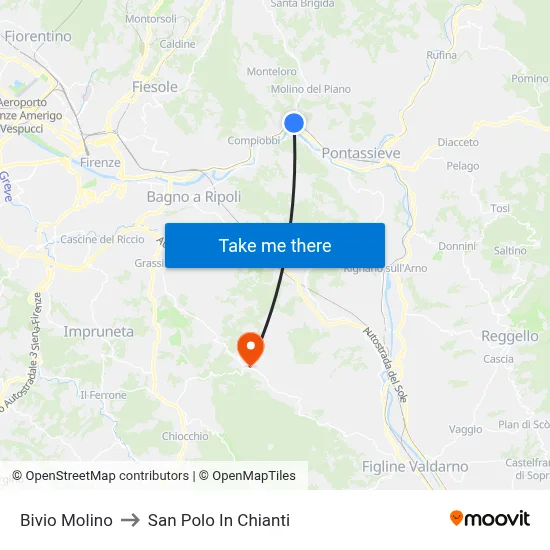 Molino Junction to San Polo In Chianti map
