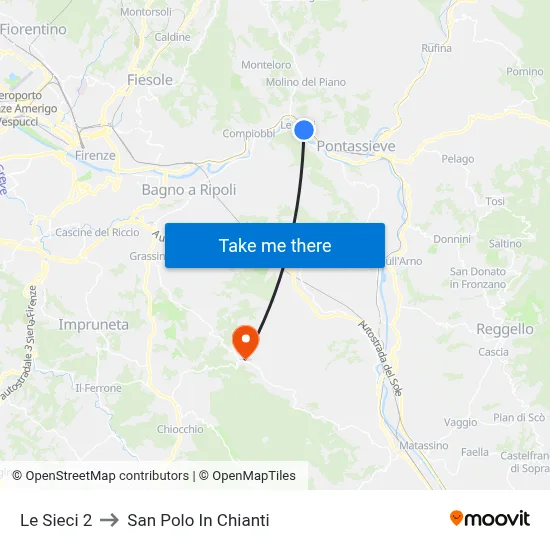 Le Sieci 2 to San Polo In Chianti map
