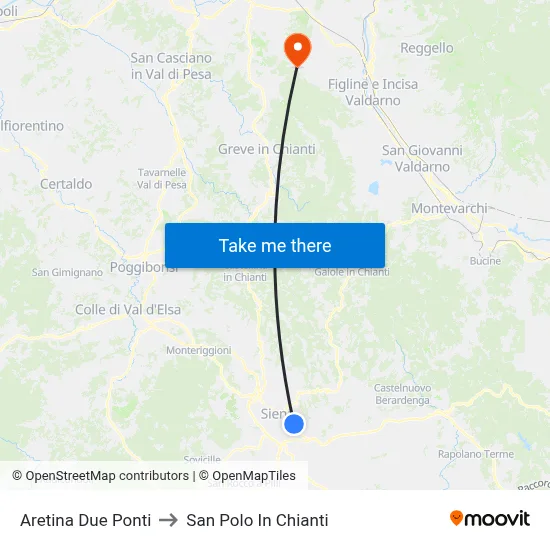 Aretina Two Bridges to San Polo In Chianti map
