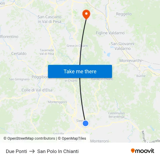 Two Bridges to San Polo In Chianti map
