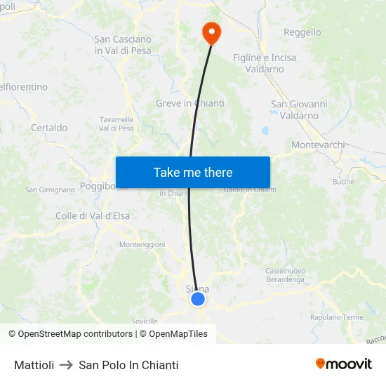 Mattioli to San Polo In Chianti map