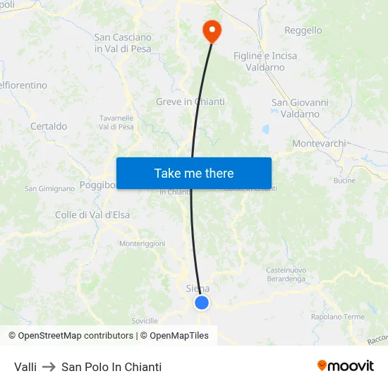 Valleys to San Polo In Chianti map
