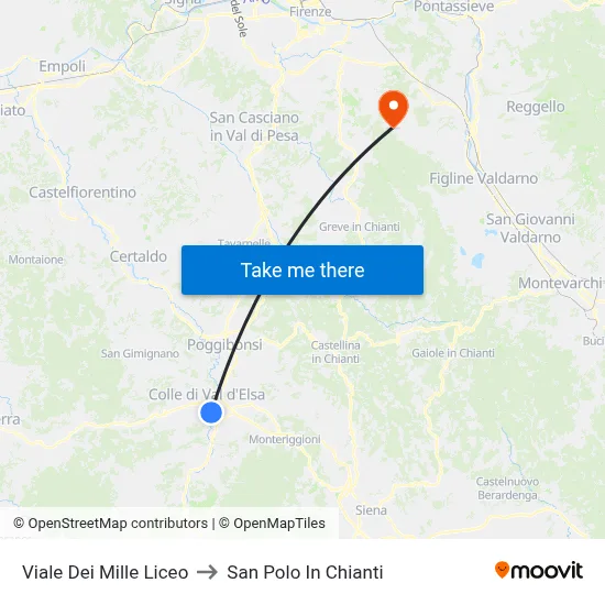 Viale Dei Mille High School to San Polo In Chianti map