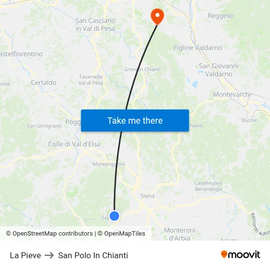 The Pieve to San Polo In Chianti map