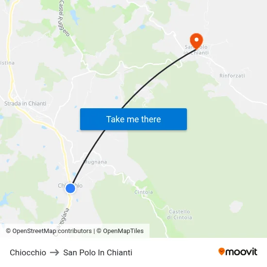 Chiocchio to San Polo In Chianti map