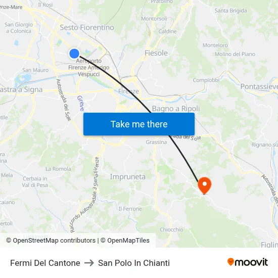 Fermi Del Cantone to San Polo In Chianti map