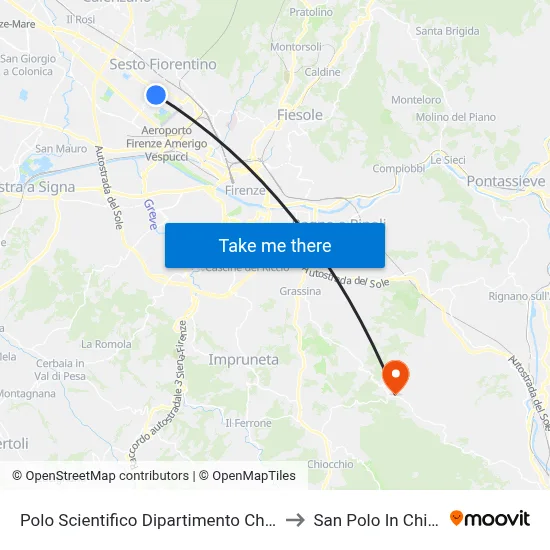 Scientific Hub Chemistry Department to San Polo In Chianti map