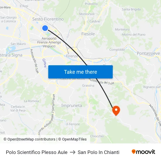 Scientific Campus Classroom Complex to San Polo In Chianti map