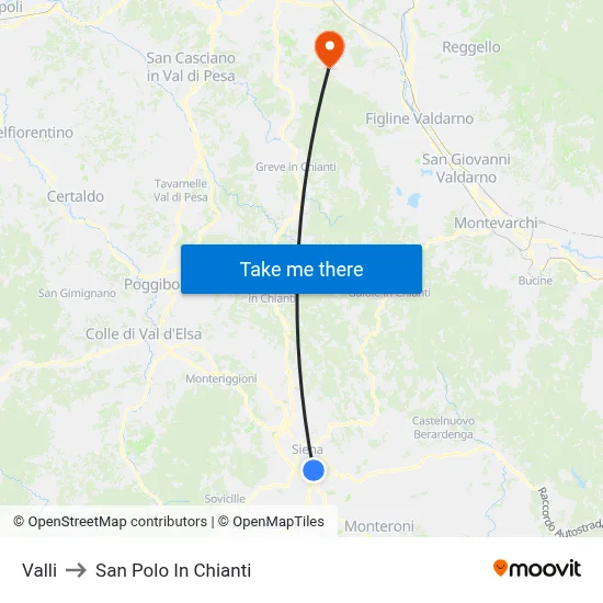 Valleys to San Polo In Chianti map
