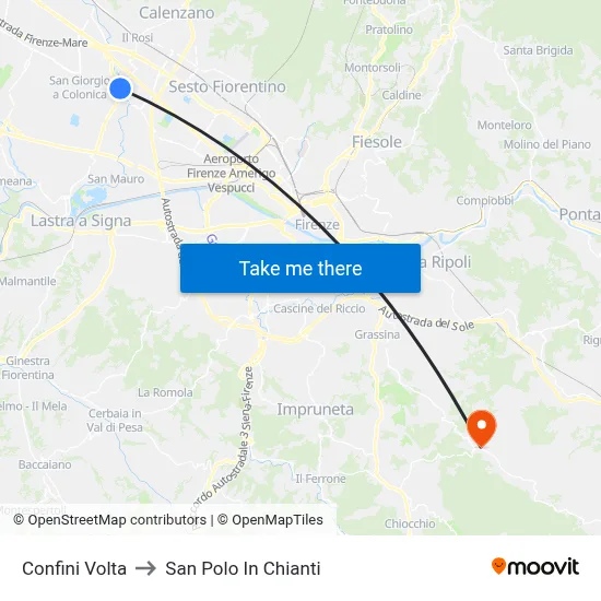 Confini Volta to San Polo In Chianti map