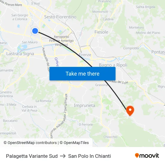 South Palagetta Variant to San Polo In Chianti map