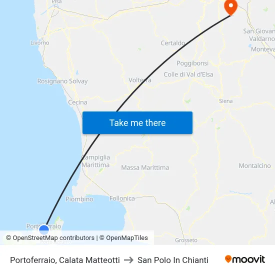 Portoferraio, Matteotti Dock to San Polo In Chianti map